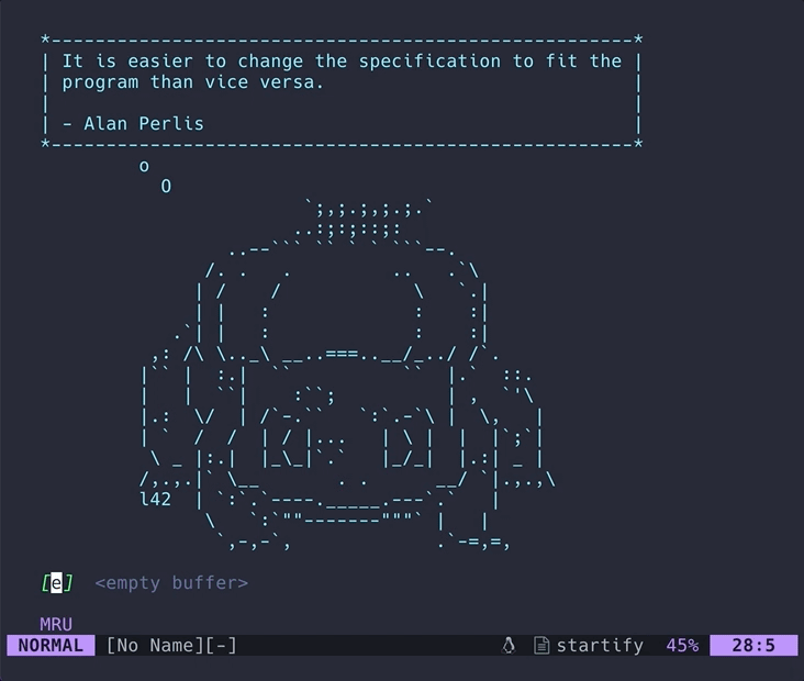 How to Show an ASCII Art Welcome Screen at the Top of the Vim Terminal