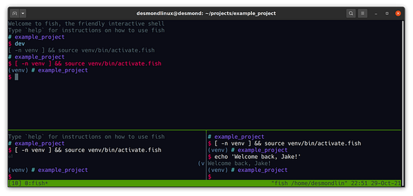 Bash Scripts for tmux